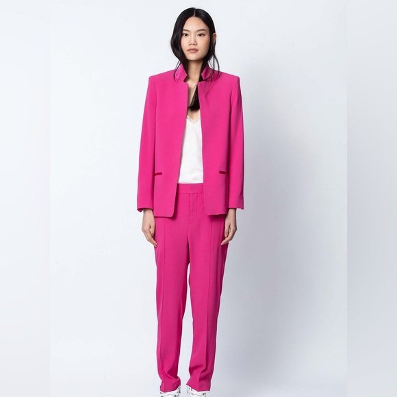 NWT $598 ZADIG & VOLTAIRE Volly Inverted Notch Collar Jacket - Picture 4 of 5